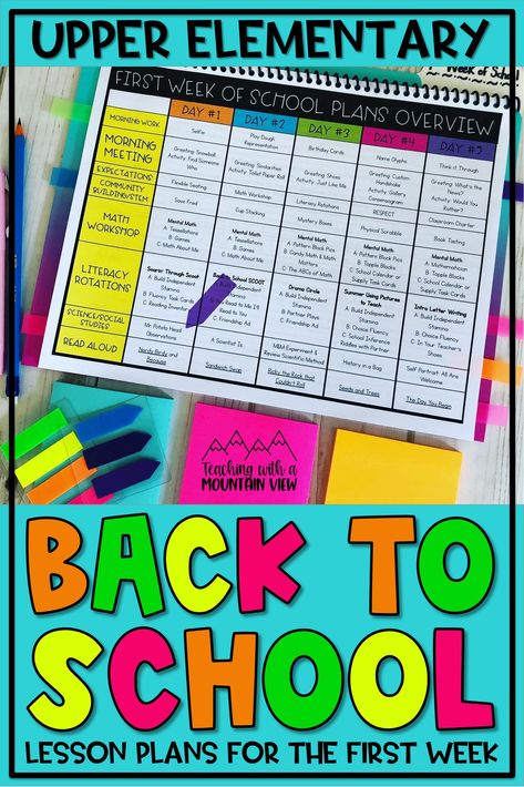 Image: A spreadsheet titled 'First Week Lesson Plans Overview' is displayed on a table with various school supplies. First Week Of Third Grade Activities, Special Education First Week Of School, First Week Activities 4th Grade, Grade 4 First Week Of School, First Week Of 4th Grade Activities, Back To School Math Activities 3rd Grade, First Week Of School 4th Grade, 3rd Grade 1st Week Of School Activities, First Day Of Fourth Grade Activities