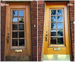 How to Restore Your Old Wood Front Door Exterior Wood Door, Stained Front Door, Door Restoration, Painting Baseboards, Wood Front Door, Oak Front Door, Old Wood Doors, Sanding Wood, Wood Exterior