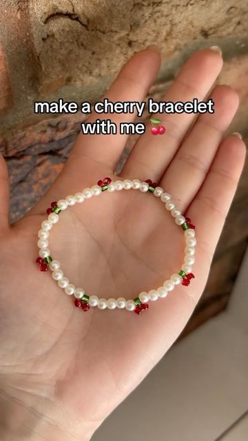 Cherry Bracelet, July 31, Bracelet Tutorial, Friendship Bracelets, Bead Work, Moonstone, The Sun, Cherry, Sun