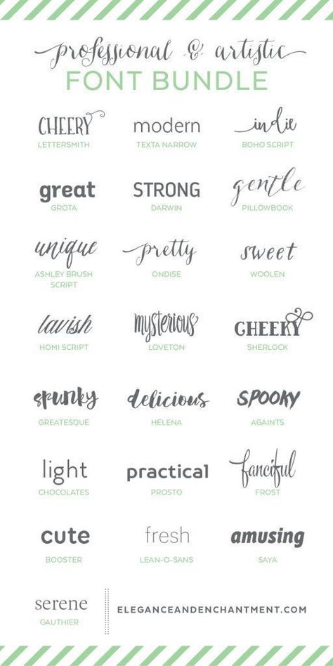 Professional and Artistic Font Bundle - a collection of typefaces in a variety of styles to keep you covered for any project that comes your way! Perfect for graphic designers, bloggers, crafters and creatives. The Font, Fancy Fonts, Lettering Styles, Cricut Fonts, Different Fonts, Beautiful Fonts, Digital Scrapbook Paper, Handwriting Fonts, Handwritten Fonts