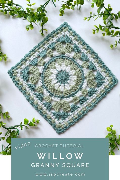 Willow Granny Square Motifs Granny Square, Crochet Pattern Instructions, Granny Square Crochet Patterns Free, Crochet Blanket Designs, Manta Crochet, Crochet Granny Square, Crochet Square Patterns, Quick Crochet, Granny Squares Pattern