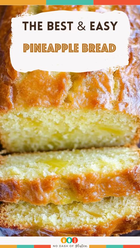 Dive into the tropics with our easy-to-make Pineapple Bread! It's moist, fluffy, and brimming with pineapple goodness. Topped with a sweet glaze, it's perfect for any occasion. Don't miss out on this delightful treat. Check out the full recipe now and let the baking begin! Click the link for the recipe! Baking With Fresh Pineapple, Moist Pineapple Banana Bread, Fresh Pineapple Bread, Coconut Pineapple Banana Bread, Pumpkin Pineapple Bread, Crush Pineapple Recipes, Easy Pineapple Recipes, Pineapple Quick Bread Recipes, Sweet Quick Bread Recipes