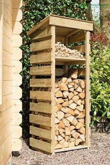 Garden Buildings | Next UK Gardens Illustrated, Log Storage, Storage Outdoor, Garden Wood, Barrel Sauna, Log Store, Firewood Rack, Wood Store, Firewood Storage