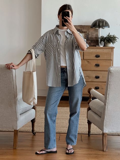 Finding my ease with simple summer basics Oversized Button Up Shirt Outfit, Button Up Shirt Outfit, Best Dressed Award, Oversized Button Up Shirt, Oversized Button Down Shirt, Summer Basics, Outfit Formulas, My Summer, Outfit Details