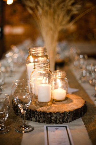 Rustic Banquet Decor, Camping Wedding Centerpieces, Camping Wedding Decor, Camp Style Wedding, Camp Wedding Decor, Campground Wedding Ideas, Farmhouse Bridal Shower Ideas, Camping Centerpiece, Summer Camp Wedding Ideas