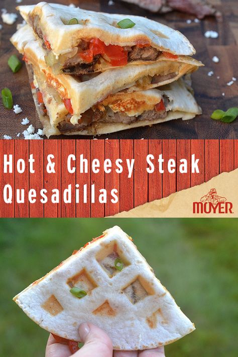 Use your waffle maker to make the perfect steak quesadillas from Souffle Bombay. Steak Quesadillas, How To Make Steak, Best Waffle Maker, Waffle Iron Recipes, The Perfect Steak, Waffle Maker Recipes, Breakfast Specials, Perfect Steak, Waffles Maker