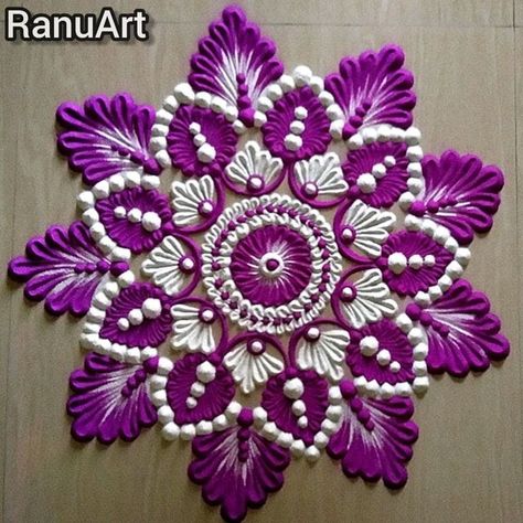 Rangoli Designs Latest For Competition, Beautiful Rangoli Designs Latest Easy, Traditional Rangoli Designs Beautiful, Purple Rangoli, Mandala Rangoli Designs, Beautiful Rangoli Designs Latest, Colourful Rangoli Designs, Rangoli Idea, Rangoli Design For Diwali