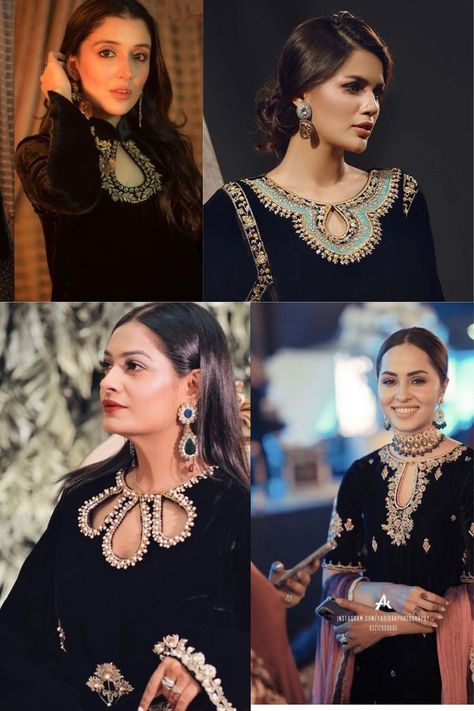 Pakistani Dress Neck Designs Latest, Velvet Latest Design, Valvet Suite Design Indian, Neck Design For Velvet Suit, Neck Designs For Velvet Kurtis, Velvet Kurti Neck Designs, Neck Designs For Velvet Suits, Velvet Suit Back Neck Design, Velvet Kurti Designs Latest Party Wear