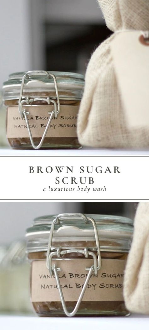 Make your own homemade luxurious vanilla Brown Sugar Body Scrub with only a few simple pantry ingredients!  Exfoliate dry skin and moisturize with nourishing oils. #brownsugarscrub #bodyscrub #homemadesugarscrub #homemadebodywash #homemadegift #gifts #christmasgift #vanillabodywash #vanillabodyscrub #julieblanner Vanilla Brown Sugar Scrub, Brown Sugar Body Scrub, Body Scrub Homemade Recipes, Homemade Body Wash, Vanilla Body Wash, Brown Sugar Scrub, Lunch Meat Recipes, Simple Pantry, Sugar Scrub Homemade