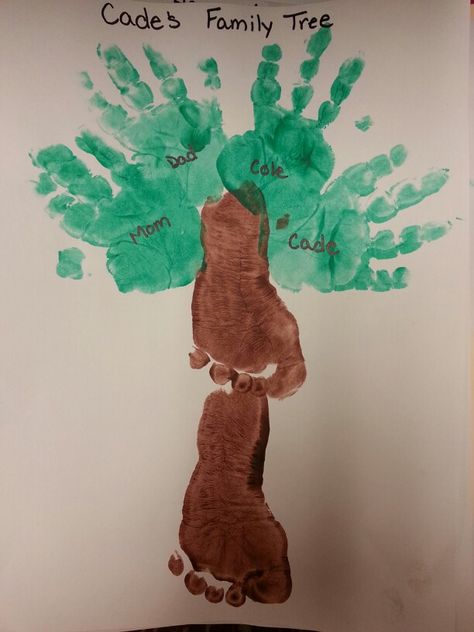 Family Infant Activities, Tree Crafts For Infants, My Family Infant Art, Infant Family Crafts, Family Theme Infant Activities, Family Crafts For Infants, Family Infant Crafts, Footprint Alphabet, Handprint Family Tree