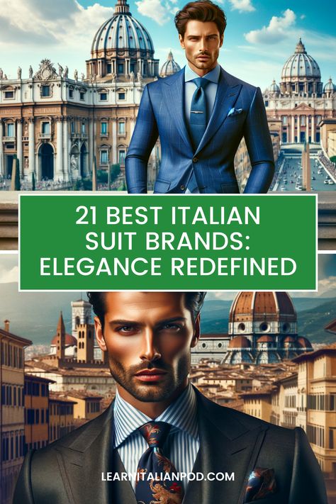 👔 Step into the world of unparalleled elegance with the 21 best Italian suit brands. Discover suits crafted from the finest Italian wool and silk, each piece a testament to expert tailoring and meticulous attention to detail. Experience sophistication and style like never before. #BestItalianSuitBrands #ItalianElegance Italian Suits Men, Italian Suits For Men, Mens Italian Suits, Italian Men Style, Italian Style Suit, Versace Suits, Mens Sport Jacket, Elegant Men Style, Prom Suits For Men