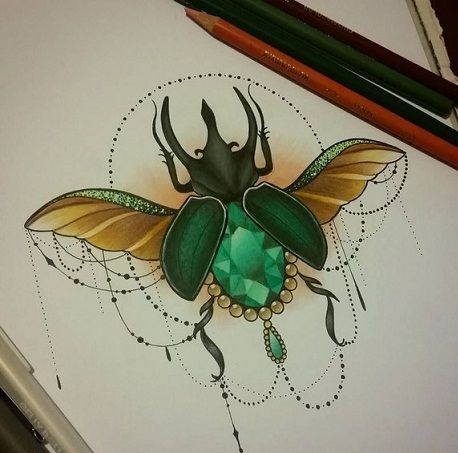 9 Beautiful Beetle Tattoo Designs | Styles At Life Scarab Tattoo, Beetle Tattoo, Tier Tattoo, Gem Tattoo, Jewel Tattoo, Kunst Tattoos, Insect Tattoo, Bug Tattoo, Traditional Ink