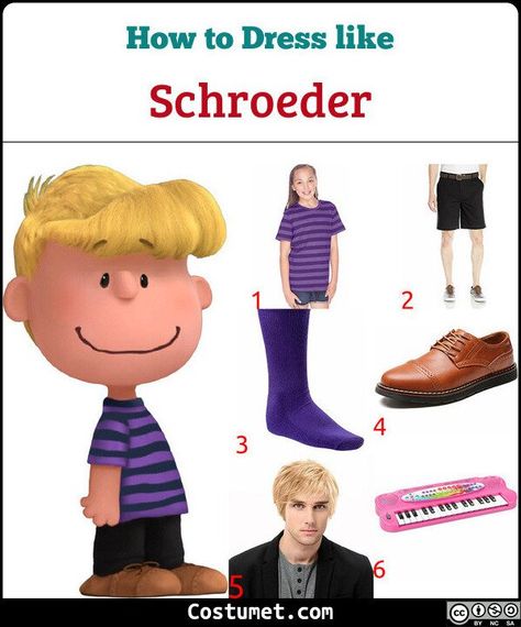 Schroeder (Peanuts) Costume for Cosplay & Halloween Peanuts Gang Costumes Diy, Peanuts Costumes Diy, Diy Peanuts Costumes, Charlie Brown Characters Costumes, Peanuts Costumes Family, Peanuts Characters Costumes, Woodstock Costume Peanuts Diy, Snoopy Costume Diy, Brown Halloween Costumes