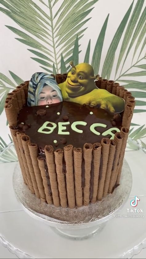 Shrek Cake, Shrek Party, Ugly Cakes, Funny Birthday Cakes, 18th Birthday Cake, Creative Birthday Cakes, Creative Birthday, Think Food, Pretty Birthday Cakes