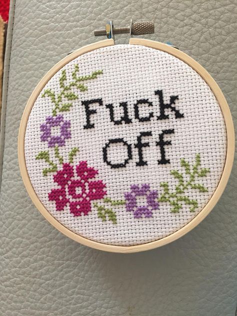 20 Sarcastic Cross Stitch Patterns (PG, PG-13 and R Rated) via TheKimSixFix.com Sarcastic Cross Stitch, Cross Stitch Quotes, Stitch Quote, Funny Cross Stitch Patterns, Cross Stitch Needles, Stitch Ideas, Cross Stitch Funny, Cross Stitch Patterns Free, Free Cross Stitch