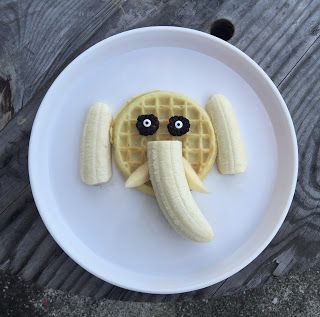 Zoo Themed Breakfast, Elephant Snacks Preschool, Elephant Snacks For Kids, Elephant Food Ideas, Waffle Animals, Zoo Breakfast, Latchkey Crafts, Elephant Snacks, Homeschool Snacks