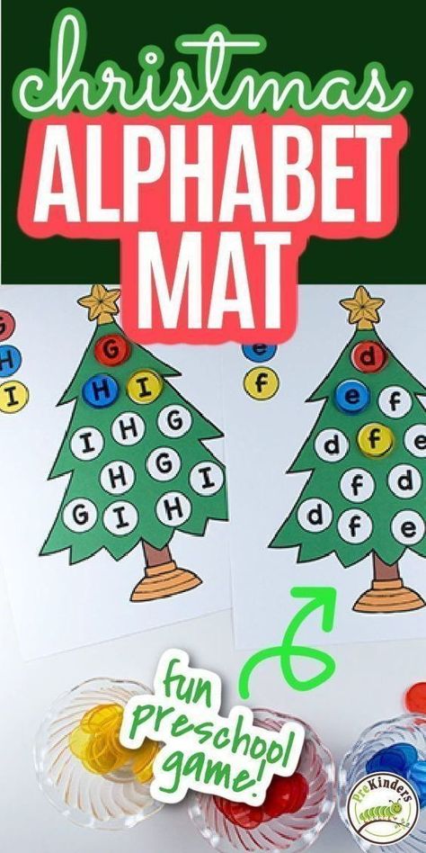 PreKinders features these fun Alphabet Christmas Tree Mats that are a free printable in Uppercase and Lowercase! These will help preschool children match and recognize letters. Preschoolers will love these cute Christmas trees mats! Letter Matching Preschool, Christmas Literacy Activities, Cute Christmas Trees, Christmas Literacy, Alphabet Christmas, Christmas Tree Mat, Preschool Christmas Activities, Fun Alphabet, Christmas Tree Printable