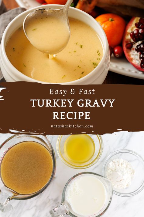 This homemade turkey gravy recipe makes incredibly flavorful gravy from the turkey drippings and just a few pantry staples. It’s the best I have ever tried (no exaggeration), and it’s also incredibly easy to make. Easy Homemade Turkey Gravy, How To Make Gravy From Turkey Juice, Turkey Gravy From Drippings Easy Pioneer Woman, Easy Juicy Turkey Recipe, Simple Turkey Gravy Recipe, Gravy Recipe Thanksgiving, Make Ahead Turkey Gravy Recipe, Gravy Recipe Video, Gravy Recipe Easy