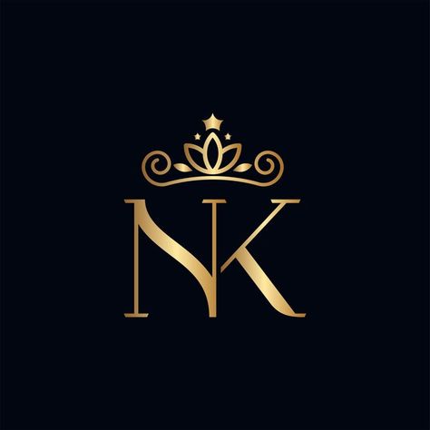 Nk Logo Design Letter, Nk Editing Logo, Queen Crown Logo, Crown Logo Design Ideas, Kn Logo, Crown Logos, Nk Logo, Queen Royal, Crown King