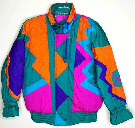 Japanese 80s, 80s Beach, 90s Color Block, Snowboard Suit, 90s Women, 90s Jackets, 80s Clothing, Women's Winter Coats, 80's Fashion