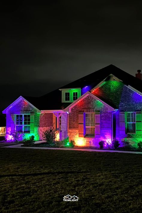 Haunt your neighborhood with Trimlight's spooky, customizable lighting. Perfect for Halloween enthusiasts! Lighting House Exterior, Trim Lighting, Lighting House, Pool Cage, Lighting Pattern, Residential House, Patio Lighting, Exterior Trim, Bright And Beautiful