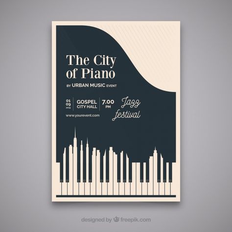 Recital Poster, Piano Poster, Poster Graphic Design, Concert Poster Design, Music Concert Posters, Page Layout Design, Music Flyer, Jazz Poster, Music Festival Poster