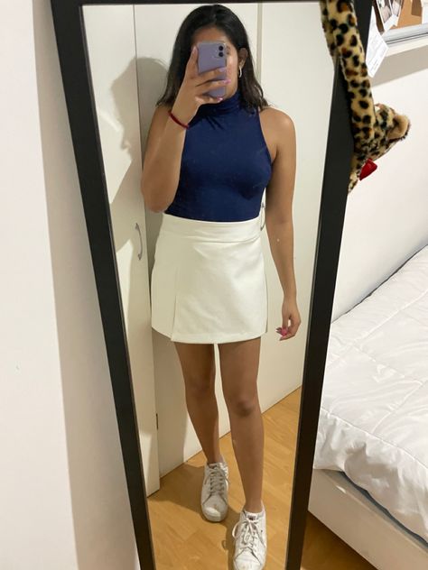 Blue Bodysuit Outfit, Summer Work Outfit, Navy Blue Bodysuit, White Skirt Summer, Navy Bodysuit, Green Bodysuit, Bodysuit White, Blue Bodysuit, Body Outfit