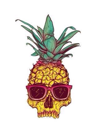 pineapple skull wearing sunglasses  art A Skull, Pineapple, Sunglasses