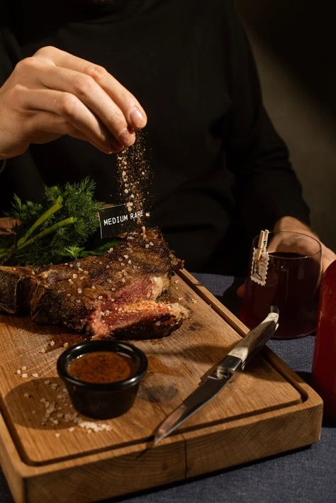 Steak Photoshoot, Meat Photography Food Styling, Restaurant Post Ideas, Steak Photography, Zia Tile, Wagyu Steak, Meat Restaurant, Beef Carpaccio, Meat Sandwich