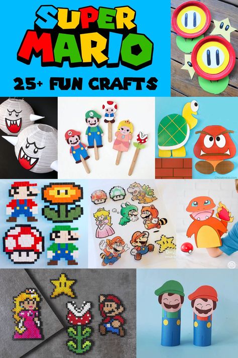 Get crafty with Mario and friends! Explore a collection of Super Mario Bros crafts to add some Nintendo gaming flair to your home or cosplay. Mario Diy Crafts, Super Mario Crafts, Super Mario Free, Nintendo Crafts, Mario And Friends, Mario Day, Video Game Crafts, Mario Crafts, Crafts Summer