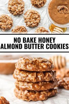 Almond Butter Snacks, Peanut Butter No Bake Cookies, Almond Butter Oatmeal, Nut Butter Cookies, Nut Butter Recipes, Easy No Bake Cookies, Almond Butter Recipes, Almond Butter Cookies, Peanut Butter No Bake