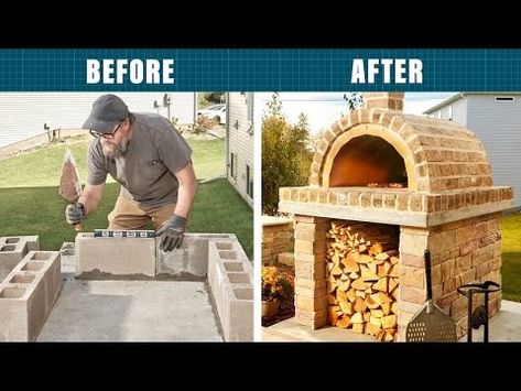 How to Build a DIY Wood Fired Pizza Oven - YouTube Build A Pizza Oven Wood Burning, Homemade Pizza Oven How To Build, Outdoor Wood Fired Pizza Oven, Woodfire Pizza Oven, Smoker Pizza, Homemade Pizza Oven, Rustic Pizza, Pizza Oven Outdoor Diy, Build A Pizza Oven