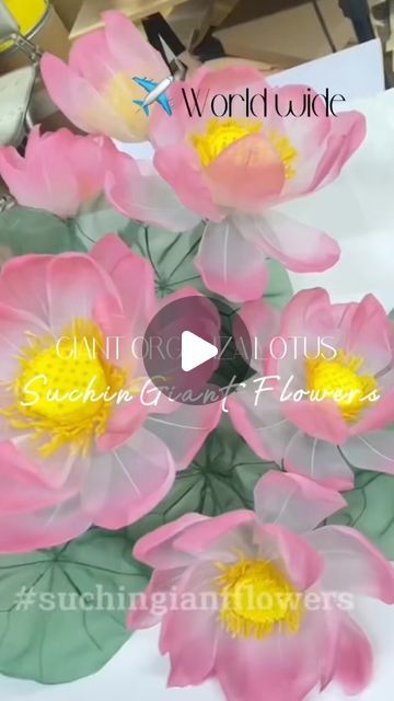 Hoa Giấy Suchin | Suchin Giant Flowers on Instagram: "Giant Flowers | Let’s make giant organza lotus flowers with us. We can deliver the flowers to any place in the world❤️" Alter Flowers, Organza Flowers, Paper Flowers Craft, Giant Flowers, Lotus Flowers, The Flowers, Flower Crafts, Lotus Flower, Paper Flowers