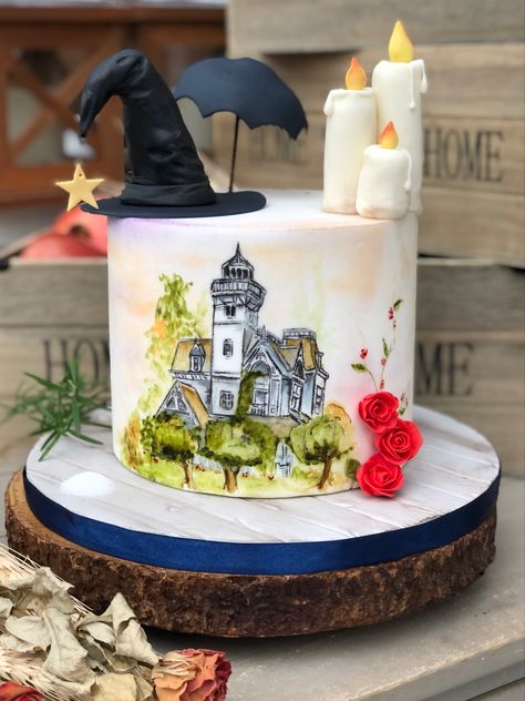 Handpainted with the Owens sisters victorian house. Magic Birthday, Magic Party, Magic Cake, Victorian House, Practical Magic, Bday Party, Victorian Homes, Event Design, Halloween Party