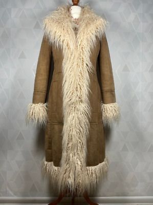 Trendy Fashion Penny lane styled 70's coat afghan faux suede & Mongolian fur trimmed coat, Women's Coats, Jackets & Vests 70s Fall Fashion, Fur Trimmed Coat, 70s Coat, 70s Inspired Outfits, 70s Jacket, Faux Fur Trim Coat, Mongolian Fur, Penny Lane Coat, Fur Trim Coat