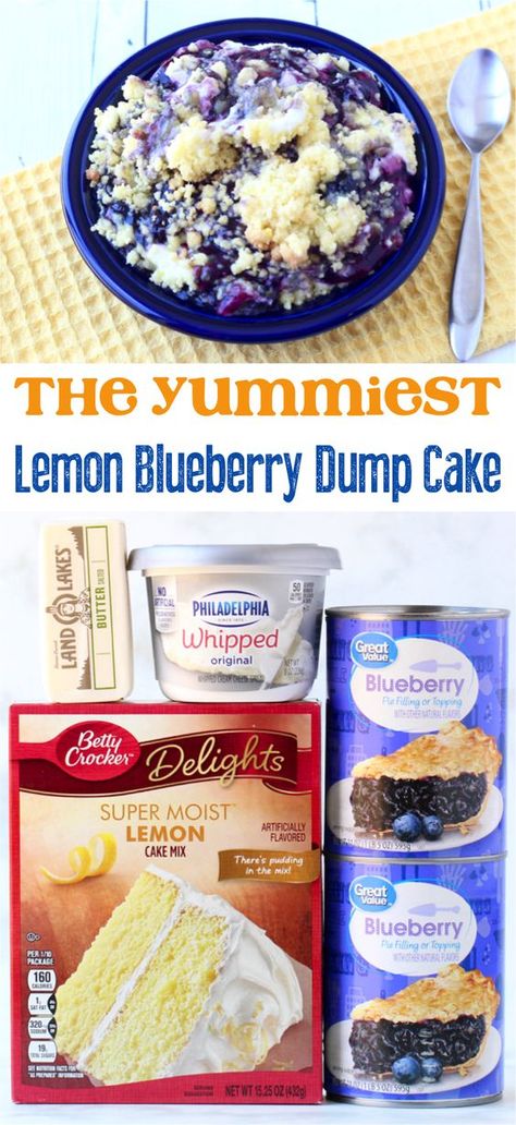 Blueberry Cheesecake Dump Cake, Cake Recipes Lemon, Cheesecake Dump Cake, Blueberry Dump Cake, Cake Nails, Lemon Blueberry Cheesecake, Blueberry Dump Cakes, Dump Cakes, Dump Cake Recipes