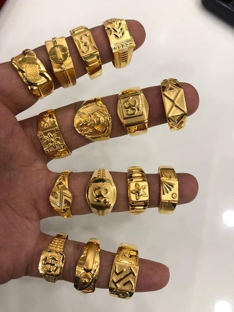 Boys Rings Design Gold, Golden Rings For Men, Boys Gold Ring, Men's Rings Gold Indian, Men Gold Rings, Gold Rings For Men, Latest Ring Designs, Gold Ring For Men, Mens Ring Designs