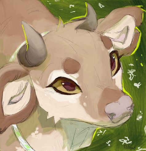 graypillow | moo moo for VK user #digitalart #art #sketch #portrait #cow #realisticpaintstudio #painting #drawing #icon #originalcharacter | Instagram Chibi Cow Drawing, Cute Lamb Art, Cow Hybrid Oc, Minotaur Oc, Cow Character Design, Cows Drawing, Cow Person, Cow Oc, Cow Character