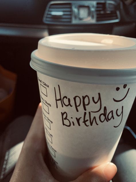 Cute birthday idea to start off celebrations because who doesn’t love a little message on their coffee? @starbucks #birthday #happybirthday #coffee #starbucks Starbucks Birthday Drink, Starbucks Pastries, Vodka Quotes, Sweet Birthday Cake, Coffee Birthday, Starbucks Birthday, Aesthetic London, Birthday Banner Background, Starbucks Coffee Drinks