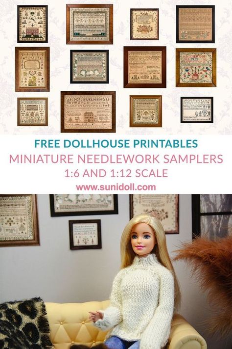 Free Miniature Printables, Barbie House Furniture, Barbie Printables, Wal Art, Dollhouse Miniature Tutorials, Doll Furniture Diy, Dollhouse Printables, Diy Doll Miniatures, Doll House Crafts