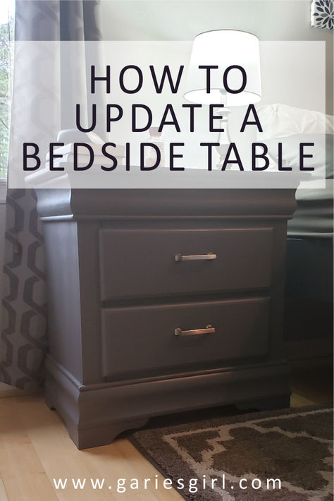 Not all DIY projects need to be a huge deal.  Sometimes you just need paint and new hardware (and to switch furniture between rooms) for a major update.  Our bedside tables are such an example.  All the details are on the blog! Bed Side Table Makeover Ideas, Diy Bedside Table Ideas, Bedside Table Makeover, Diy Bedside Table, Painted Bedside Tables, Side Table Makeover, Old Beds, Bedroom Table, Table Makeover