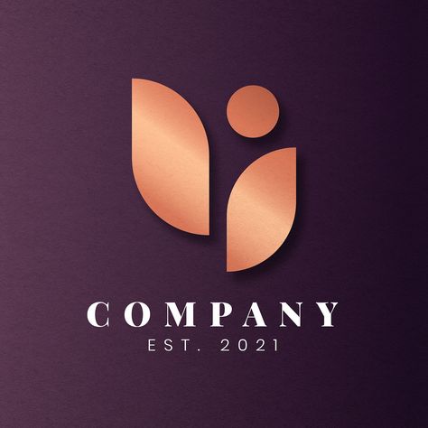 Copper business logo psd modern icon design | premium image by rawpixel.com / Kul Copper Logo, Logo Color Schemes, Logo Rose, Rose Gold Logo, Logo Psd, Gold Logo, Logo Color, Free Illustrations, Business Logo