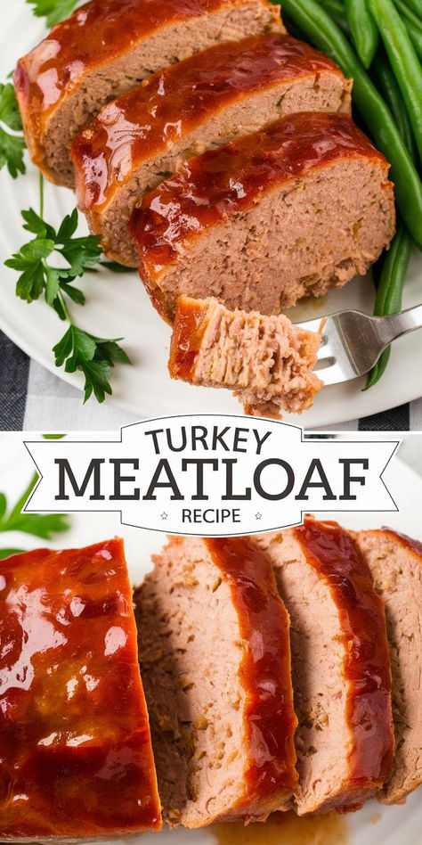 This Turkey Meatloaf is a healthier twist on the classic! Tender, juicy, and packed with flavor, it’s perfect for a comforting family dinner. Atkins Meatloaf, Turkey Burger Meatloaf, 1lb Meatloaf Recipe, Italian Turkey Meatloaf, Healthy Turkey Meatloaf, Ground Turkey Meatloaf Recipes, Turkey Meatloaf Healthy, Mushroom Meatloaf, Twice Baked Butternut Squash