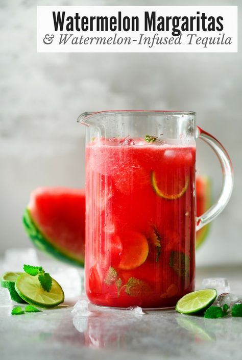 Tequila Drinks Easy, Watermelon Tequila, Tequila Drinks Recipes, Strawberry Tequila, Watermelon Margaritas, Infused Tequila, Tequila Sunrise Cocktail, Watermelon Cocktail, Hibiscus Sabdariffa