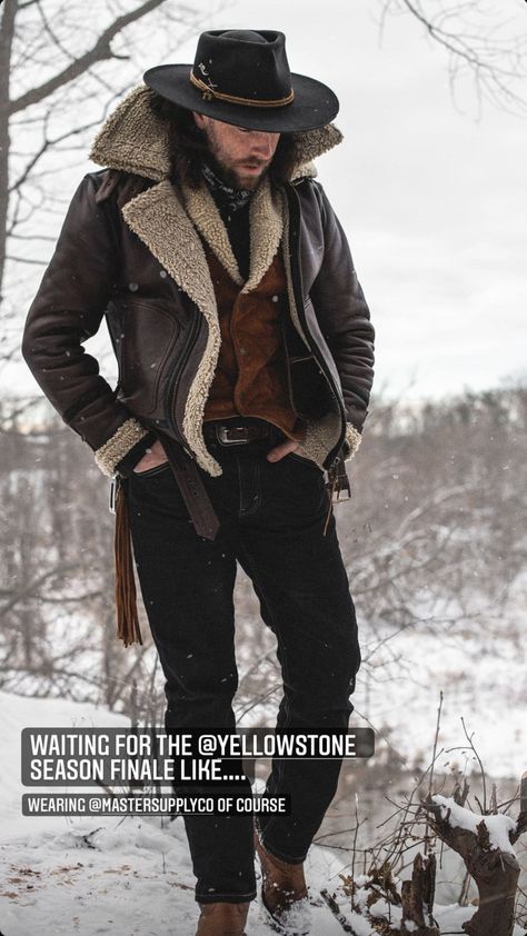 Cowboy Winter Outfits Men, Winter Cowboy Outfit Men, Cowboy Winter Outfits, Men Alt Fashion, Dark Cowboy Outfit, Winter Cowboy Outfit, Modern Cowboy Outfit For Men, Fancy Cowboy, Western Outfits Mens Cowboy