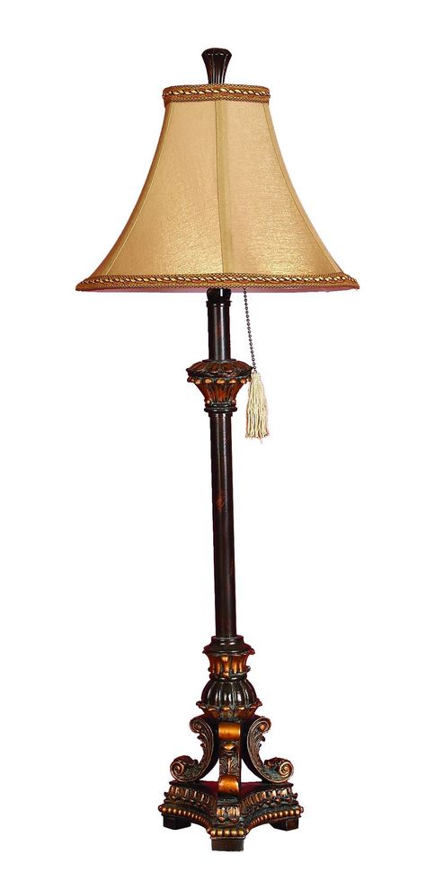 31" H Table Lamp with Bell Shade Tuscan Table, Huge Lamp, Stone Lamp, Silk Lampshade, Buffet Lamp, Tuscan Design, Luxury Lamps, Unique Lamp, Buffet Lamps