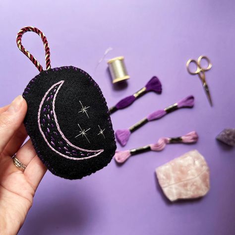 Tag your crafty friend! Or your witchy friend! Because this workshop has the best of both worlds 🪡🌜 (Plus we’ve got an online session for those of you not in NY, so keep reading 👀) In this Mystical Moon Embroidery workshop you’ll learn: ✂️ Best practices for using a Stick n’ Stitch embroidery pattern 🪡 Three stitches for embroidering outlines and details 🌜 How to finish a felt ornament with a loop for hanging 🔮 Tips on using crystals to set intentions and manifest your desires After emb... Moon Embroidery, Embroidery Workshop, Sew Crafts, Using Crystals, Mystical Moon, Set Intentions, Felt Ornament, A Stick, Felt Ornaments