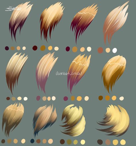 oooookay i made some color palettes for hair this time instead of eyes. i hope everyone enjoys these. done in paint tool sai. Blonde Hair Drawing, Skin Palette, Hair Drawing, Digital Painting Tutorials, Anime Hair, Wedding Idea, Digital Art Tutorial, How To Draw Hair, Colorful Drawings