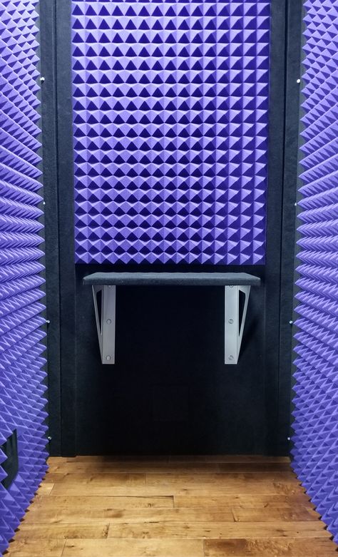 Diy Recording Studio, Booth Diy, Studio Foam, Recording Booth, Audio Studio, Recording Studio Home, Podcast Studio, Home Studio Setup, Hardwood Floors Dark