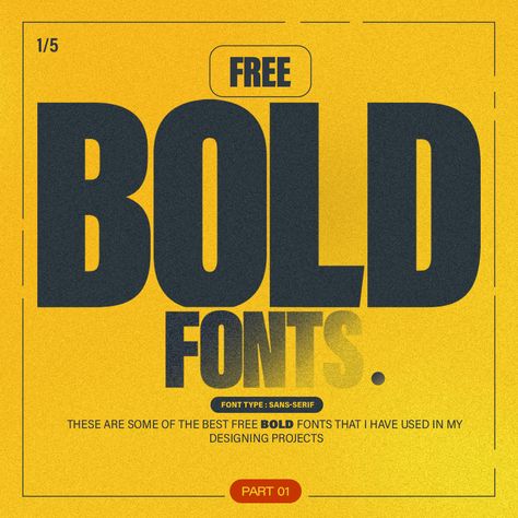 Bold fonts - part 1  Hi guys these are some bold fonts that I mostly use in my designs. These fonts are absolutely free, which you can download from google and use in your designing projects to achieve a professional look. Bold Fonts Free, Free Font Websites, Business Fonts, Website Fonts, Professional Fonts, Best Free Fonts, Bold Fonts, Bold Typography, Google Fonts